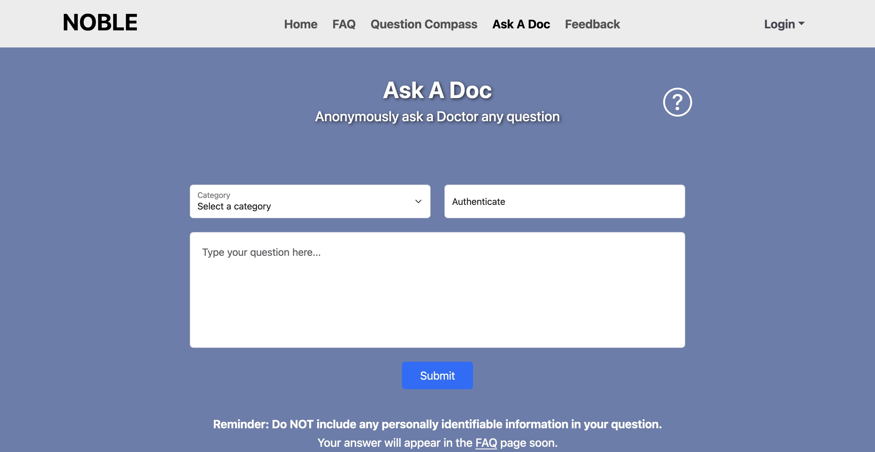 Ask A Doc page