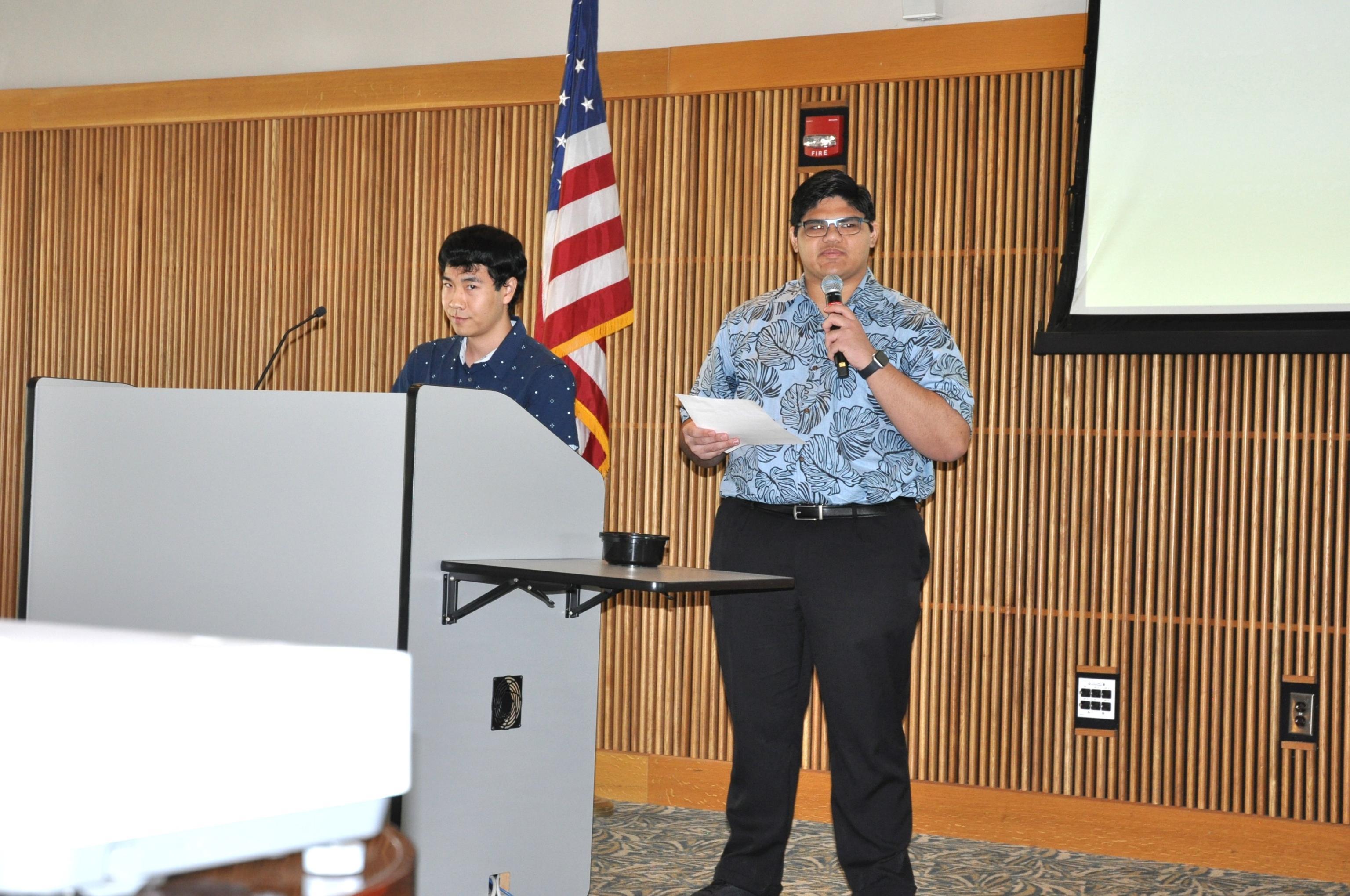 Jaren and Thomas present Sustainer to 2023 Hawaii Annual Code Challange.