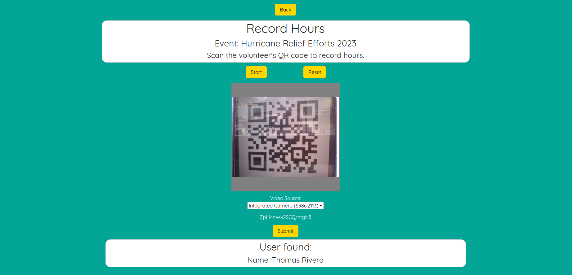Event recording hours
